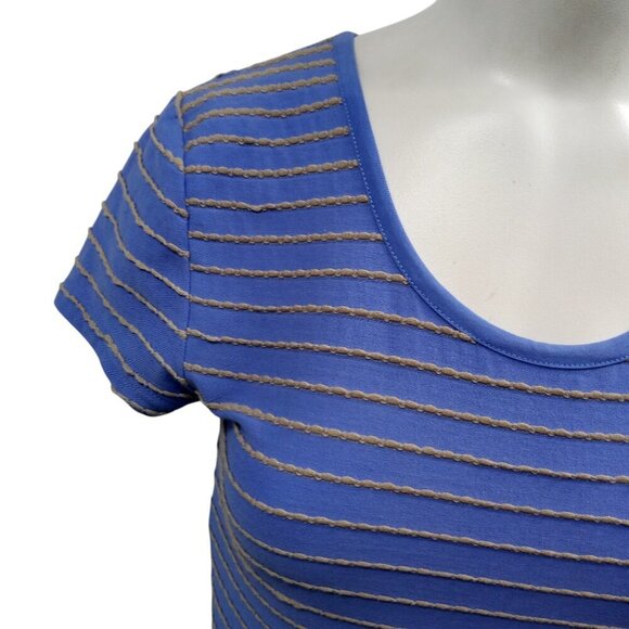 Matilda Jane Exploration Fit & Flare Blue Striped Dress Size XS Gray Swing - Picture 4 of 12